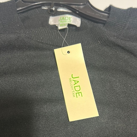 Black Embellished 3/4 Sleeve Boxy Hoodie - Picture 6 of 7